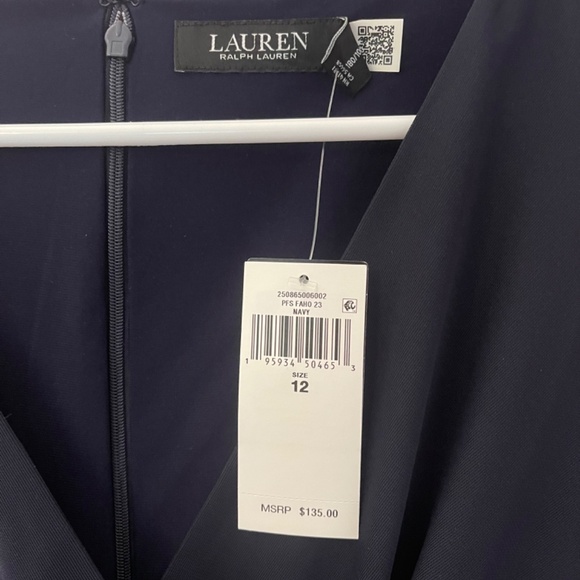 Ralph Lauren Surplice Dress in Navy - NWT - size 12 - Picture 3 of 3